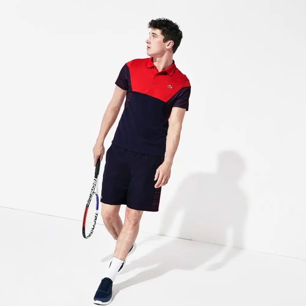 Áo Lacoste Polo Tennis Pique Red Navy DH8488-51-GLY - Ảnh 3