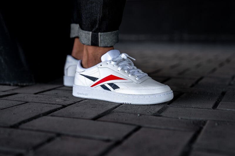 Giày Reebok Club C 85 MU 'White Scarlett Red Navy' EH0640 - Ảnh 2