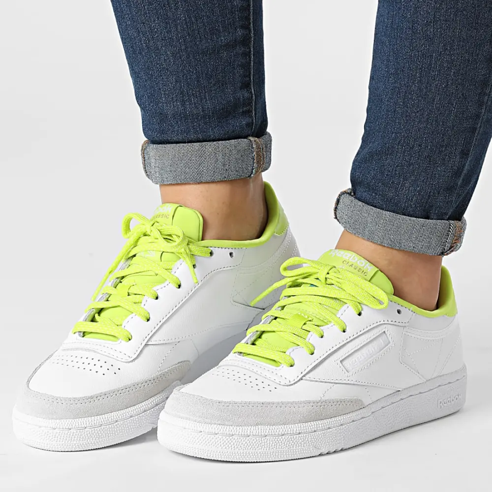 Alternative view of Giày Reebok Club C 85 'White Acid Yellow' GW5439