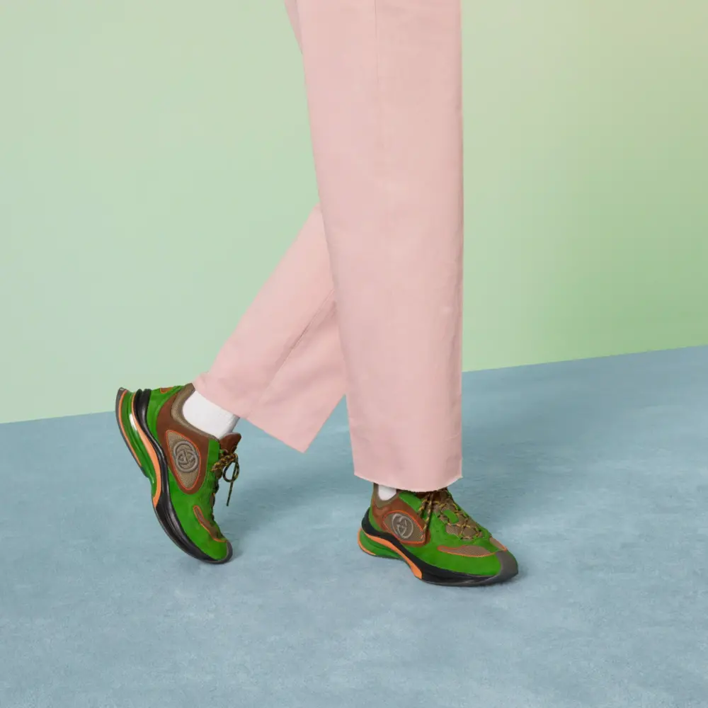 Giày Gucci Run Trainer 'Green Suede' 749785-AAB62-3142 - Ảnh 6