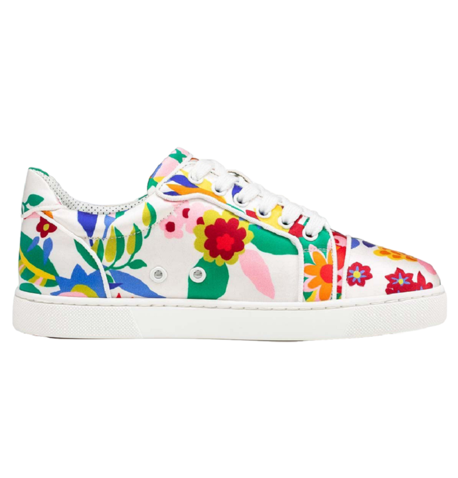 Giày Christian Louboutin Vieira Crepe Satin 'Multicolor Bianco' 1220738J322