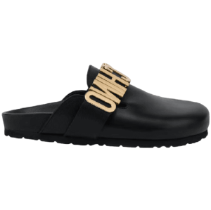 Giày Moschino Lettering Logo Calfskin Sabot 'Black' MA10403G1EMF0000