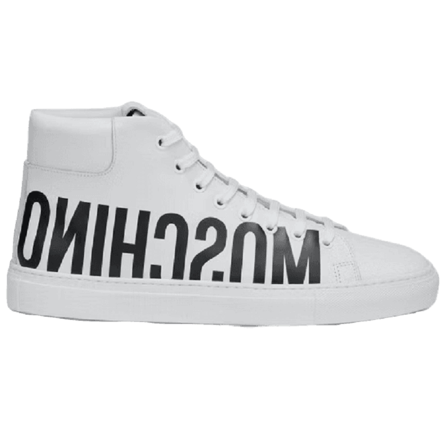 Giày Moschino Leather High With Logo 'White' MB15052G08GA0100