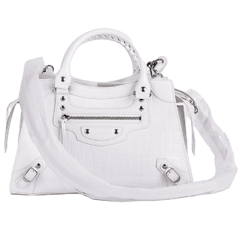 Túi Balenciaga Crocodile Embossed Neo Classic Mini 'White' 638524-15V6Y-9016
