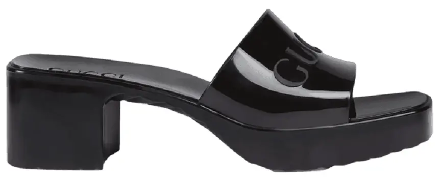 Dép Gucci Womens Rubber Slide Sandal 'Black Rubber' 624730-J8700-1000