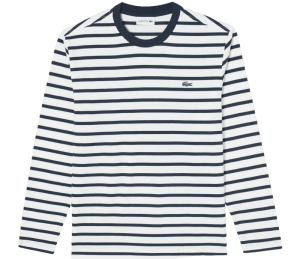 Áo Lacoste Long Sleeve Solid Stripe T-Shirt 'White Blue' TH018E-53G-166
