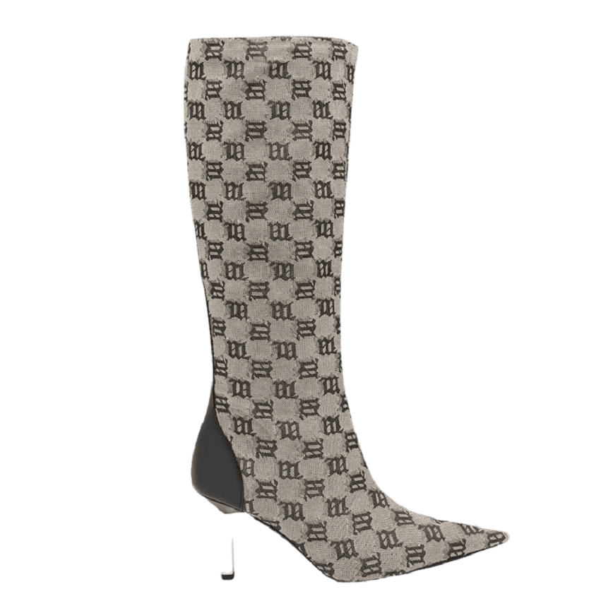 Giày MSIBHV Sasha Knee High Boot Monogram Beige 3121BM624