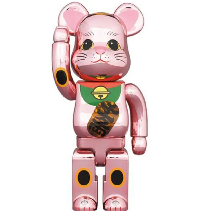 Mô Hình Bearbrick Neko Pink Chrome LED 400%