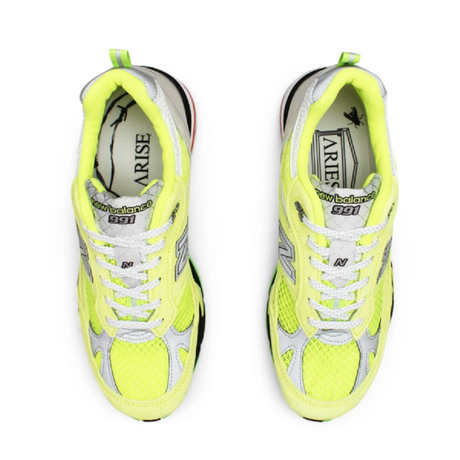 Giày New Balance Aries x 991 ‘Neon Yellow’ M991AFL - Ảnh 3