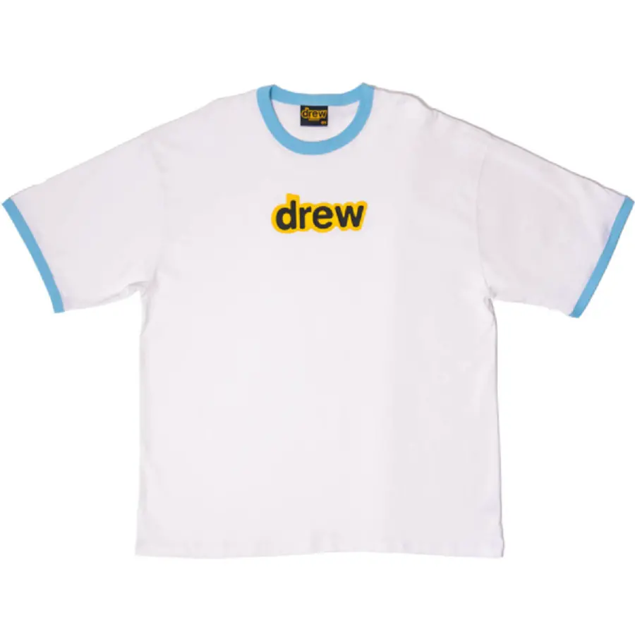 Áo Drew House Oversized Secret SS Ringer Tee White Sea Blue