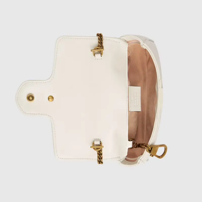 Alternative view of Túi Gucci GG Marmont Matelassé Leather Super Mini White Chevron Leather 476433-DTDCT-9022