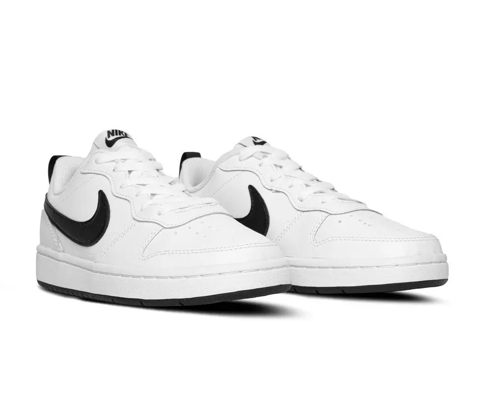 Alternative view of Giày Nike Court Borough Low 2 White Black (GS) BQ5448-104