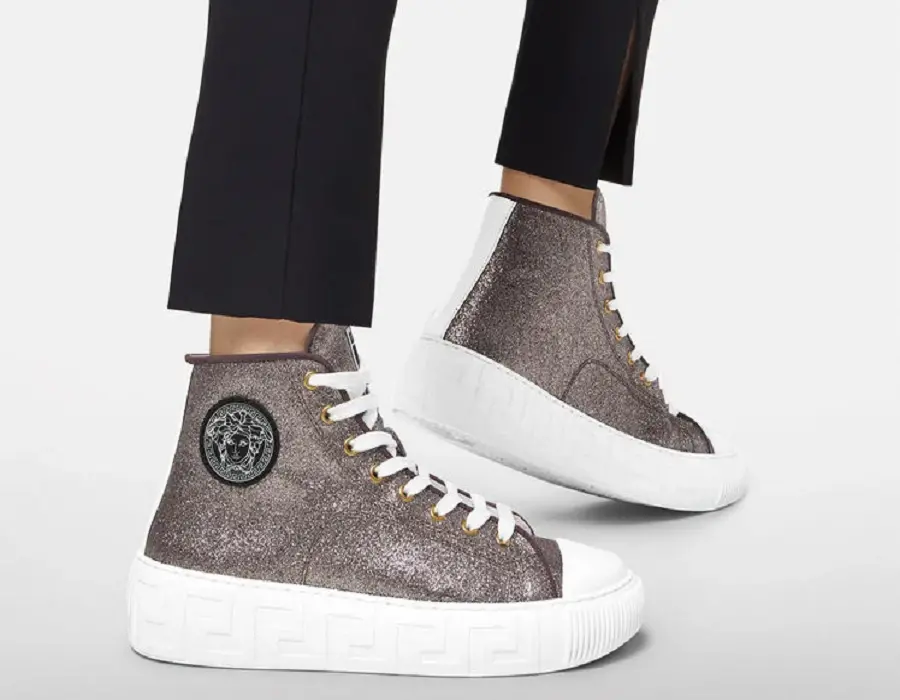 Alternative view of Giày Versace Greca High Top Trainers Pink 1004185-1A02718-2X04V