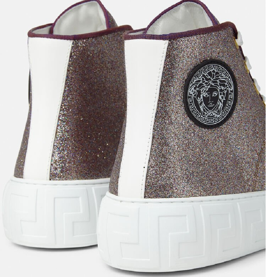 Giày Versace Greca High Top Trainers Pink 1004185-1A02718-2X04V - Ảnh 3