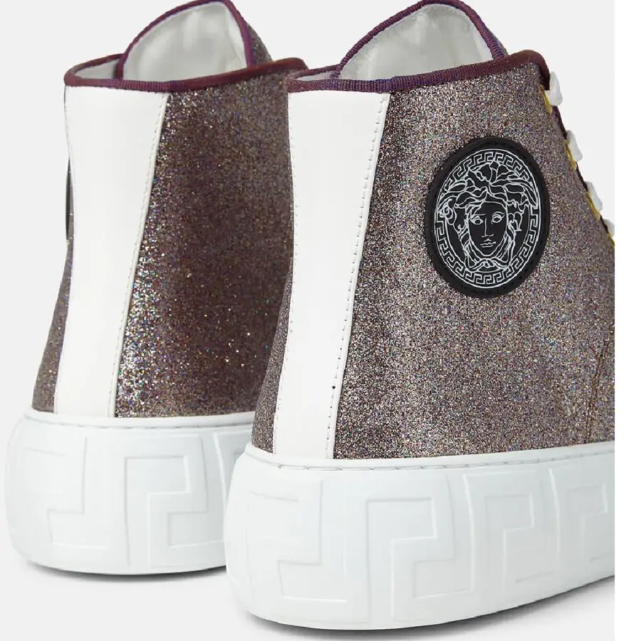 Giày Versace Greca High Top Trainers Pink 1004185-1A02718-2X04V - Ảnh 3