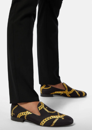 Alternative view of Giày Versace La Greca Chain Print Slippers Print 1003792-1A02683-5B000