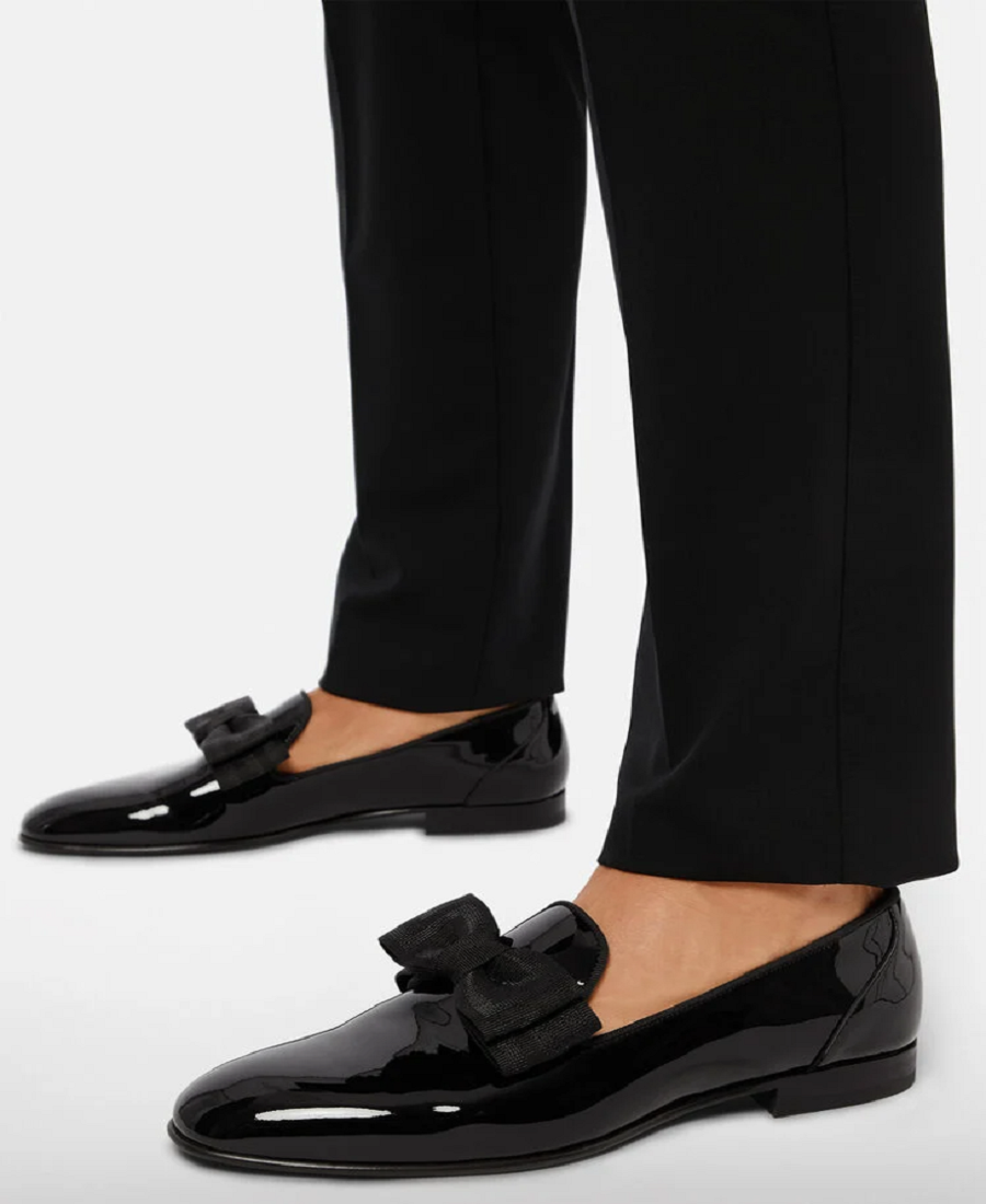 Giày Versace Leather Bow Slippers Black 1003699-1A02333-1B000 - Ảnh 2