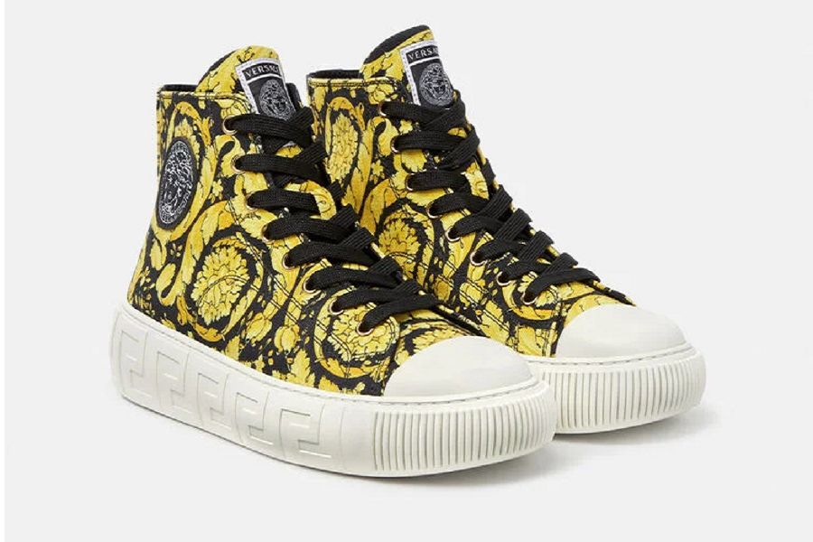 Giày Versace Greca Barocco Print High Top Trainers DST643D-DTE4G-5W08V - Ảnh 3