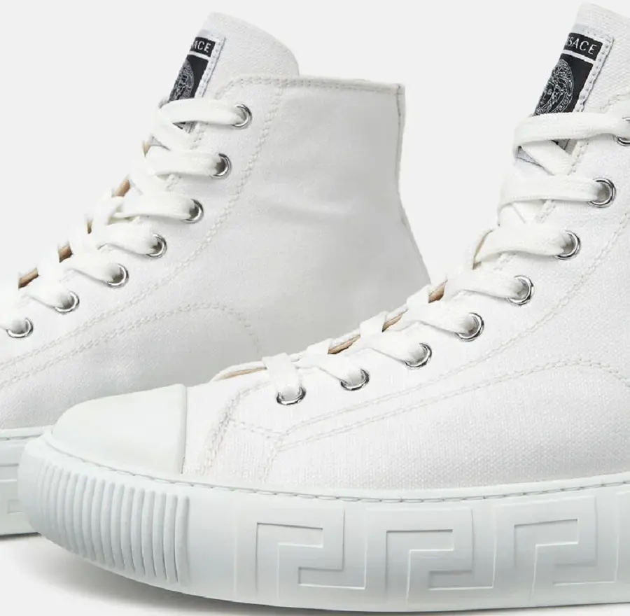Giày Versace Greca High Topp Trainers White DST643D-DTE3G-D01P - Ảnh 3