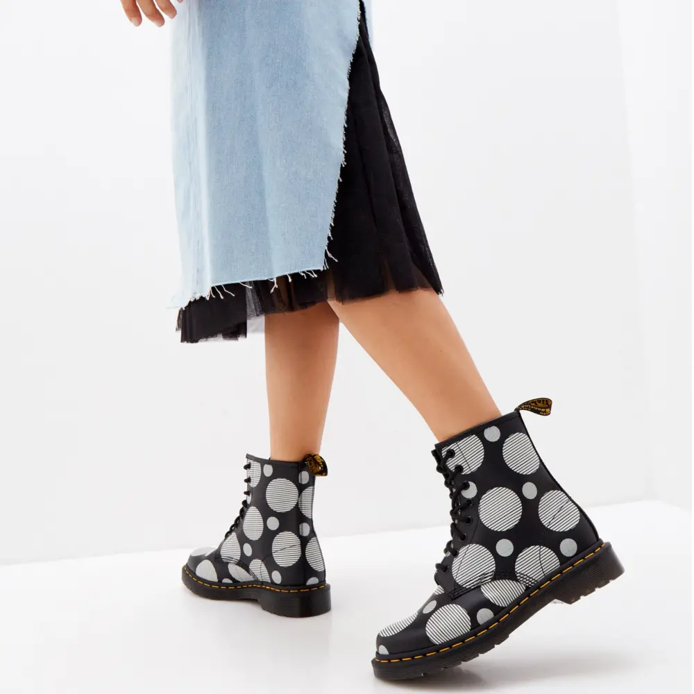 Giày Dr.Martens 1460 Women's Polka Dot Smooth 'Black White' 26876009 - Ảnh 3