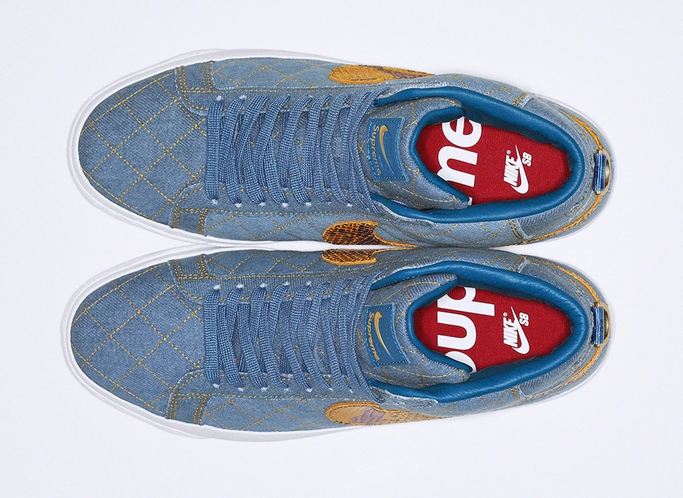 Giày Nike Supreme x Zoom Blazer Mid QS SB 'Denim' DX8421-400 - Ảnh 8