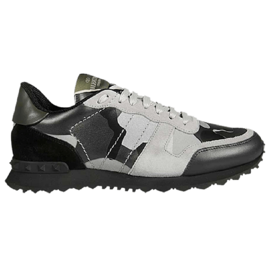 Giày Valentino Garavani Rockrunner Rockstud Lace 'Grey Black Camo' RY2S0723XVUIJ7