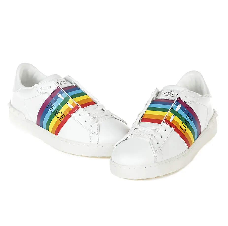 Alternative view of Giày Valentino Rainbow Open Sneaker In White RY2S0830 ZAN GU8