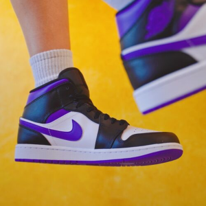 Alternative view of Giày Nike Jordan 1 Mid 'Dark Iris' 554724-095