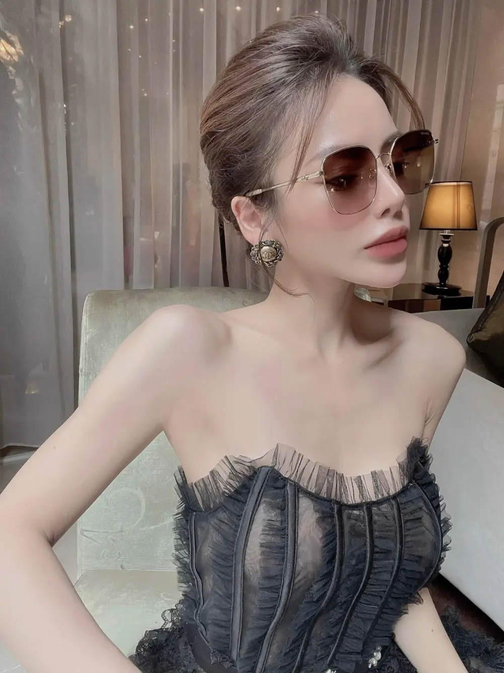 Kính Gucci Sunglasses Gradient 'Gold' GG1146SK-002 - Ảnh 3