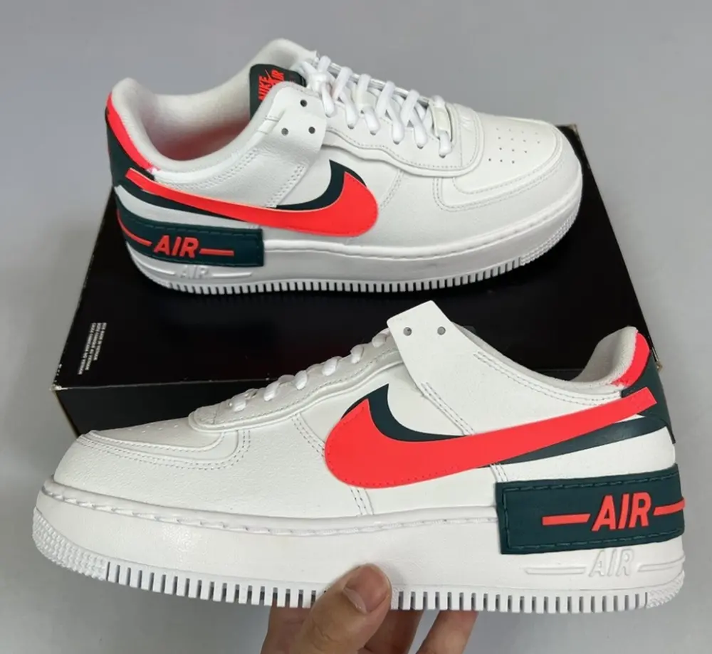 Giày Nike Wmns Air Force 1 Shadow 'White Solar Red' DB3902-100 - Ảnh 3