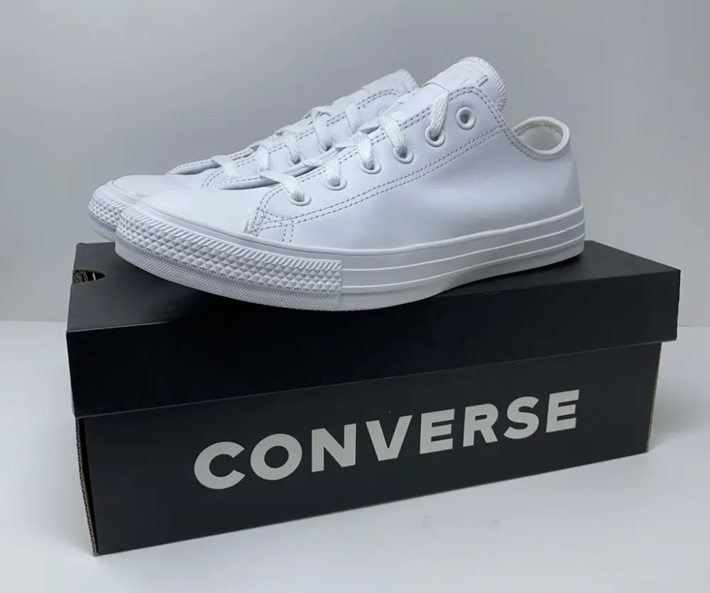 Giày Converse Chuck Taylor All Star Ox Leather 'White' 136823C - Ảnh 4