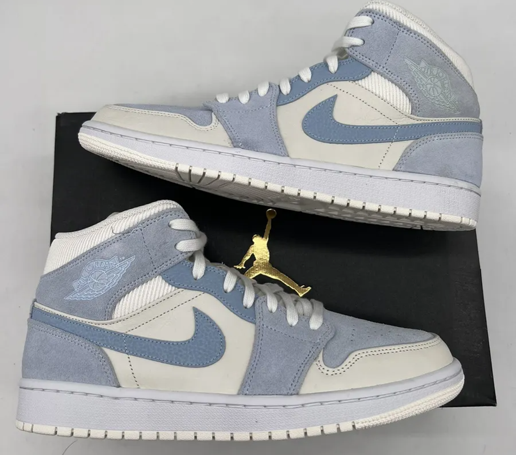 Giày Nike Air Jordan 1 Mid SE 'Sail Light Blue' DA4666-100 - Ảnh 2