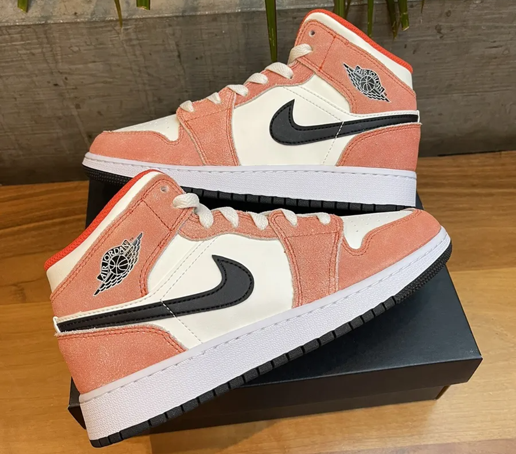 Giày Nike Air Jordan 1 Mid SE 'Orange Suede' DV1336-800 - Ảnh 4