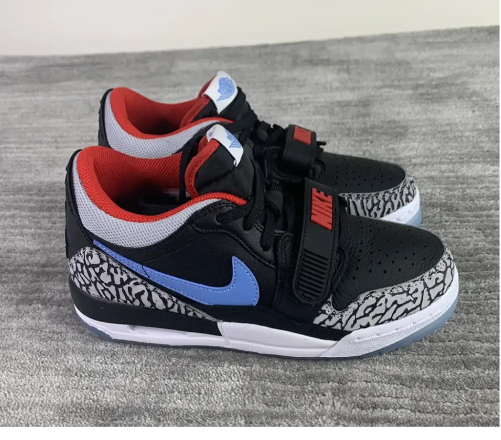 Giày Nike Air Jordan Legacy 312 Low GS 'Black Valor Blue' CD9054-004 - Ảnh 3