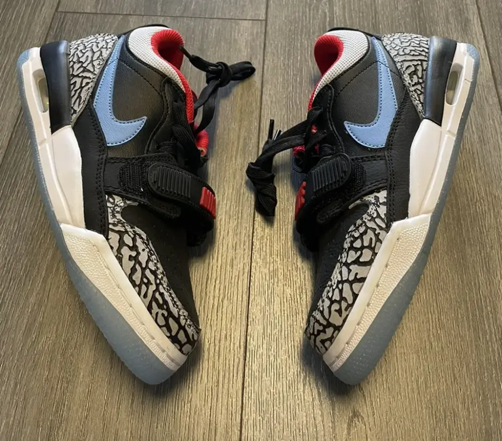 Giày Nike Air Jordan Legacy 312 Low GS 'Black Valor Blue' CD9054-004 - Ảnh 5
