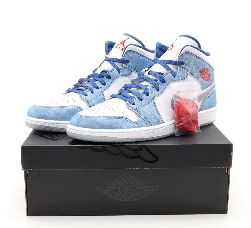 Giày Nike Air Jordan 1 Mid 'French Blue Fire Red' DN3706-401 - Ảnh 4