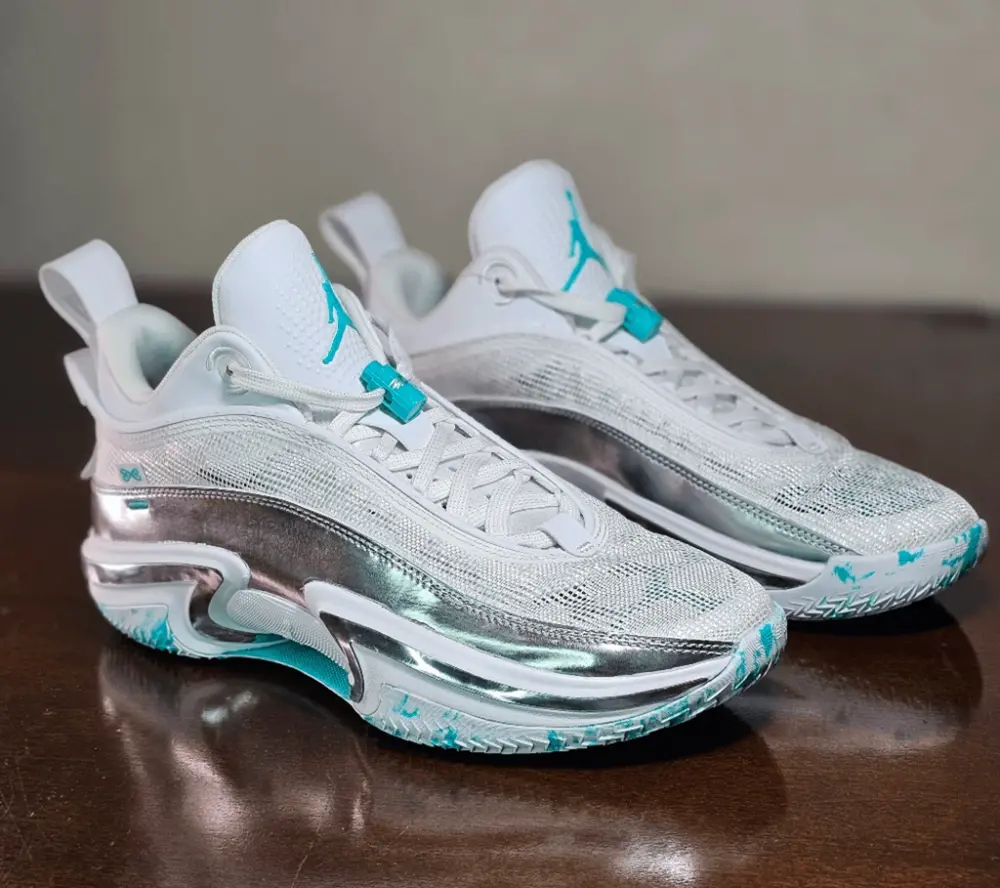 Giày Nike Air Jordan 36 Low Guo Ailun ‘White Silver Black’ DM9032-130 - Ảnh 4