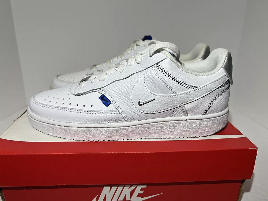 Giày Nike Court Vision SE 'White Metallic Silver' DD1648-100 - Ảnh 2