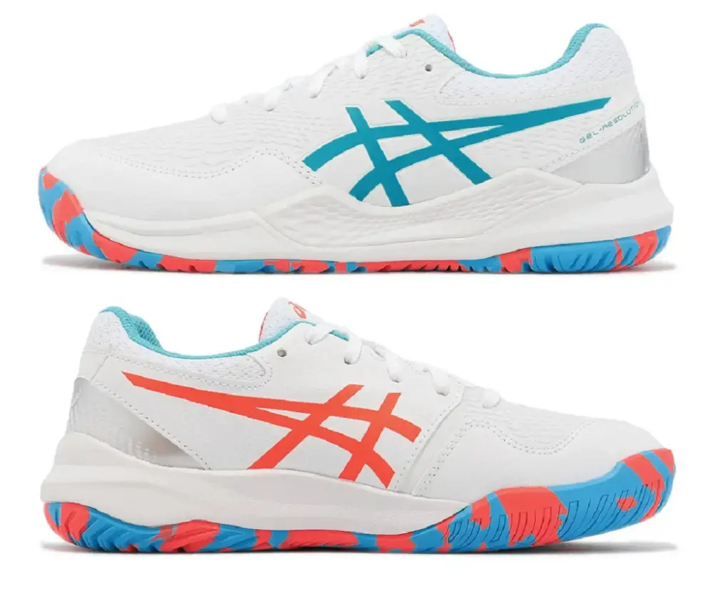 Giày Asics Gel Resolution 9 GS 'Aquarium' 1044A071-100 - Ảnh 3