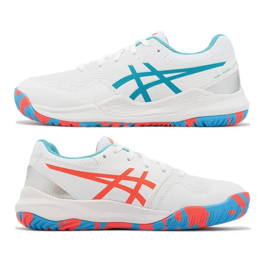 Giày Asics Gel Resolution 9 GS 'Aquarium' 1044A071-100 - Ảnh 5
