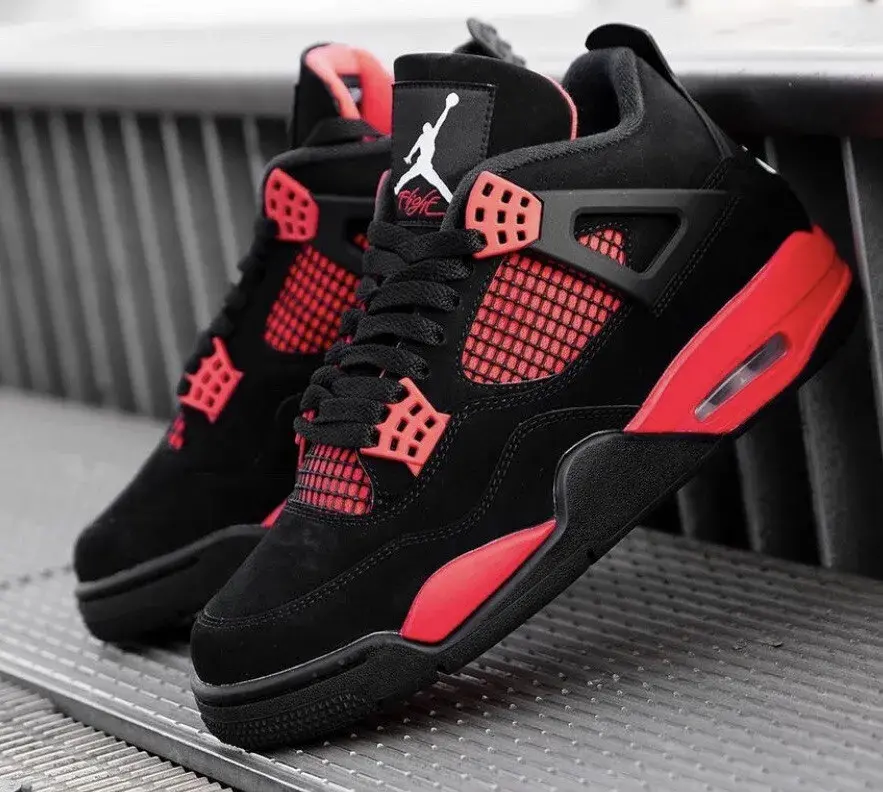 Giày Nike Air Jordan 4 Retro GS 'Red Thunder' 408452-016 - Ảnh 3