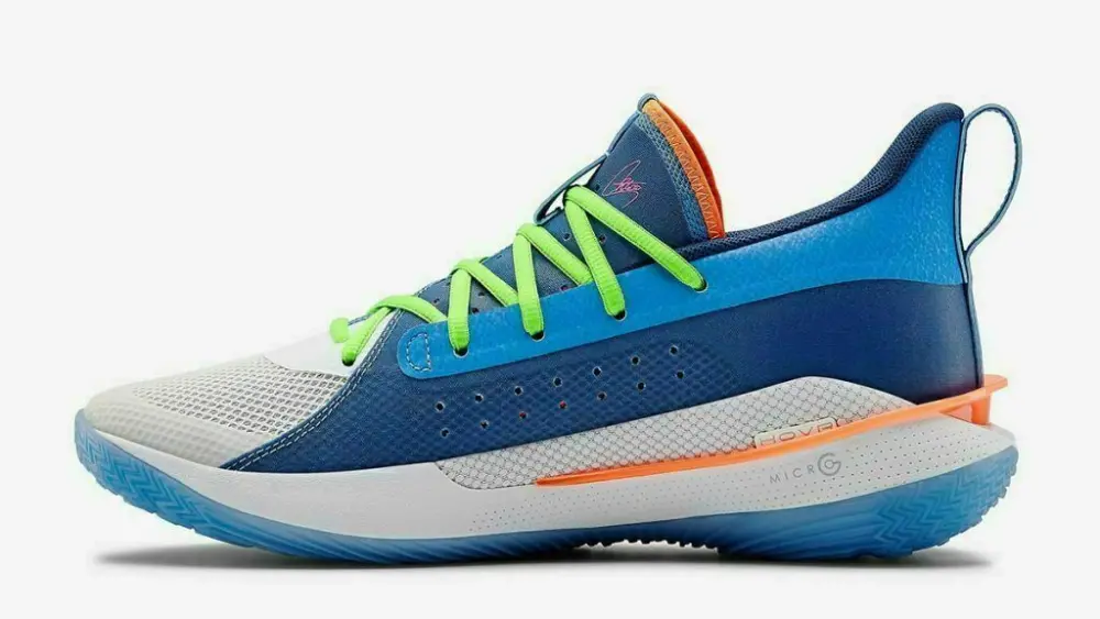 Giày Under Armour Curry 7 Big Kids 'Super Soaker' 3022113-404 - Ảnh 6