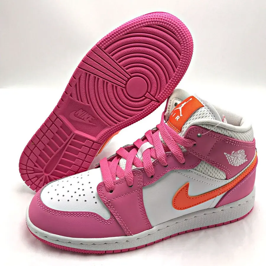 Alternative view of Giày Nike Air Jordan 1 Mid 'Pinksicle Safety Orange' DX3240-681