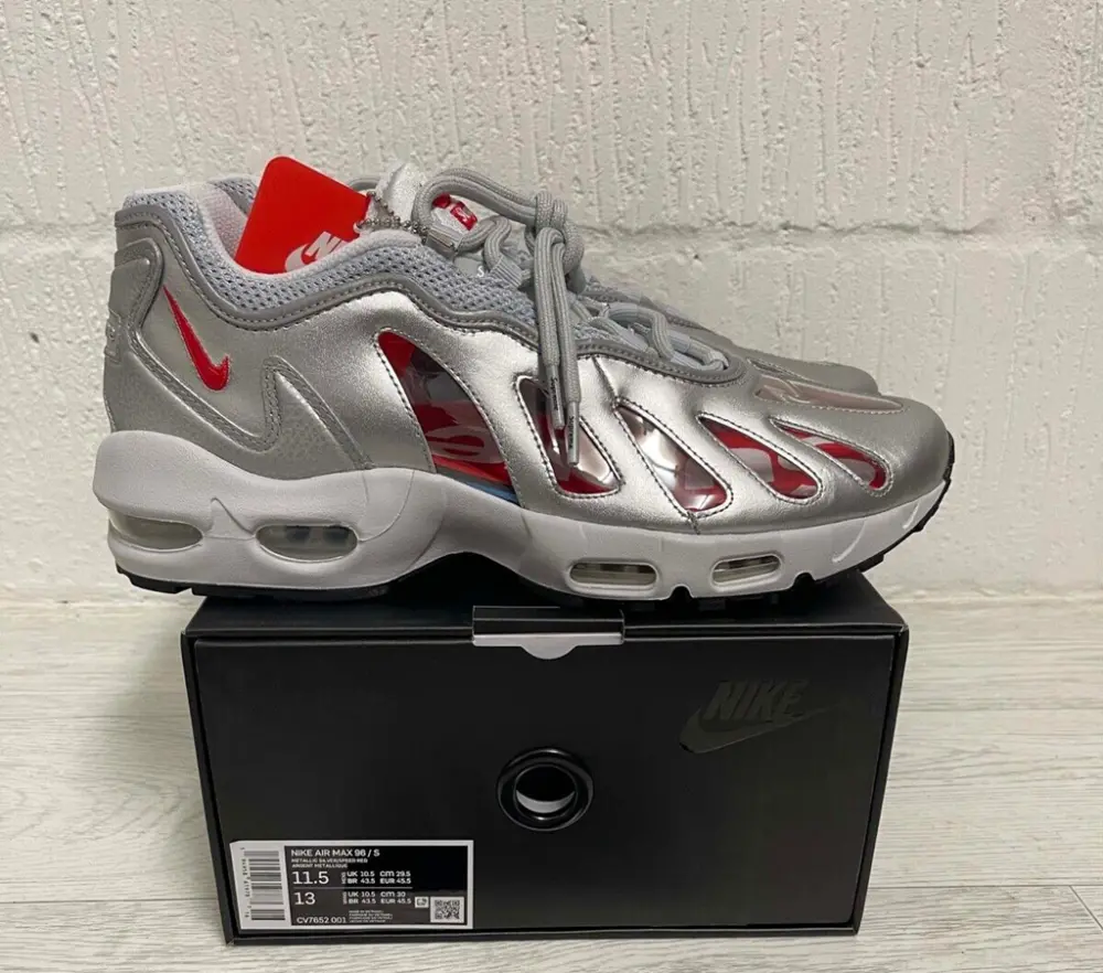 Giày Nike Supreme x Air Max 96 'Metallic Silver' CV7652-001 - Ảnh 4
