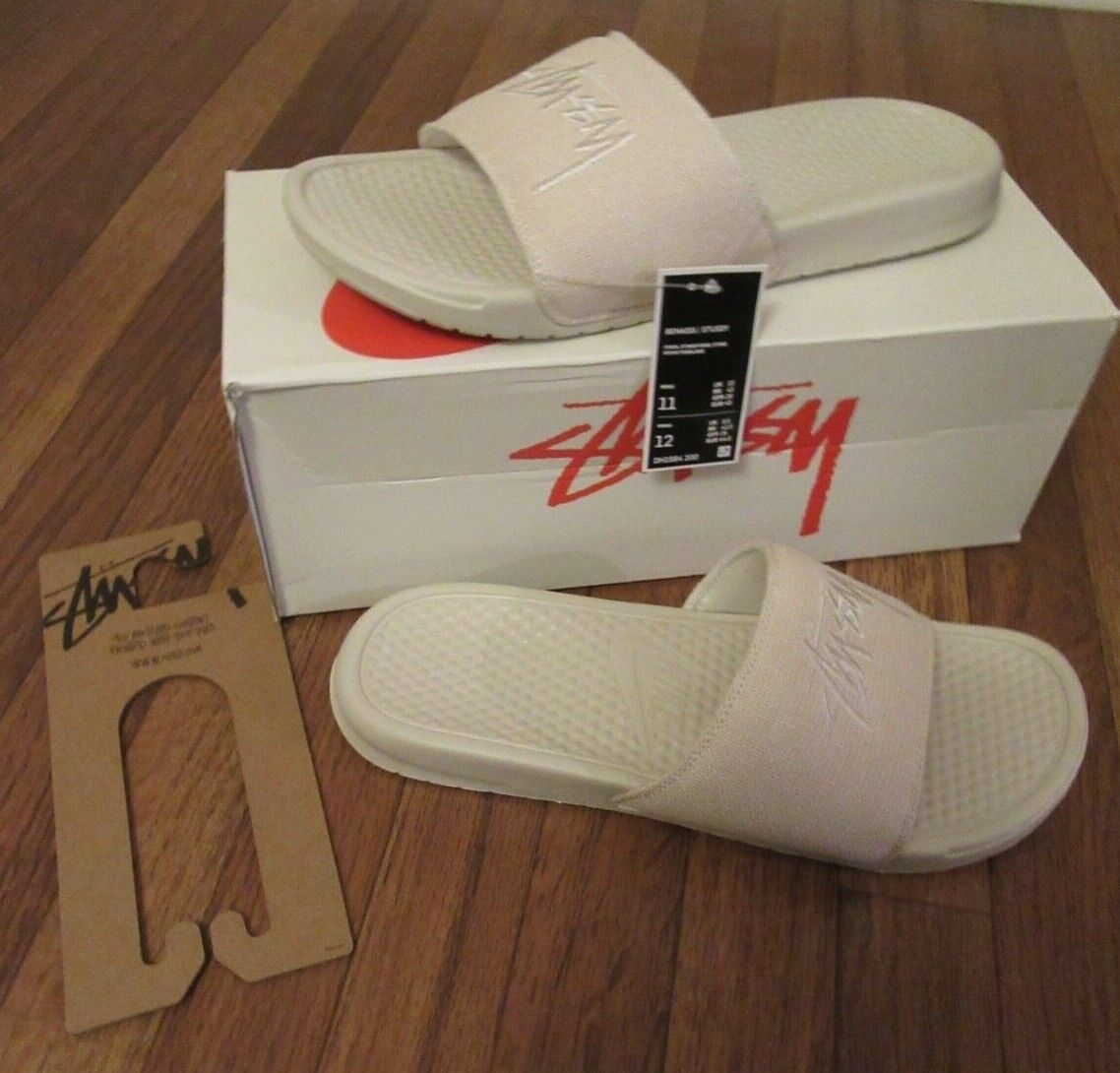 Dép Nike Stussy x Benassi 'Fossil Stone' DH1584-200 - Ảnh 6