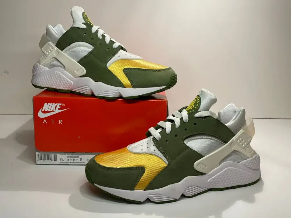 Giày Nike Stussy x Air Huarache LE 'Dark Olive' 2021 DD1381-300 - Ảnh 4