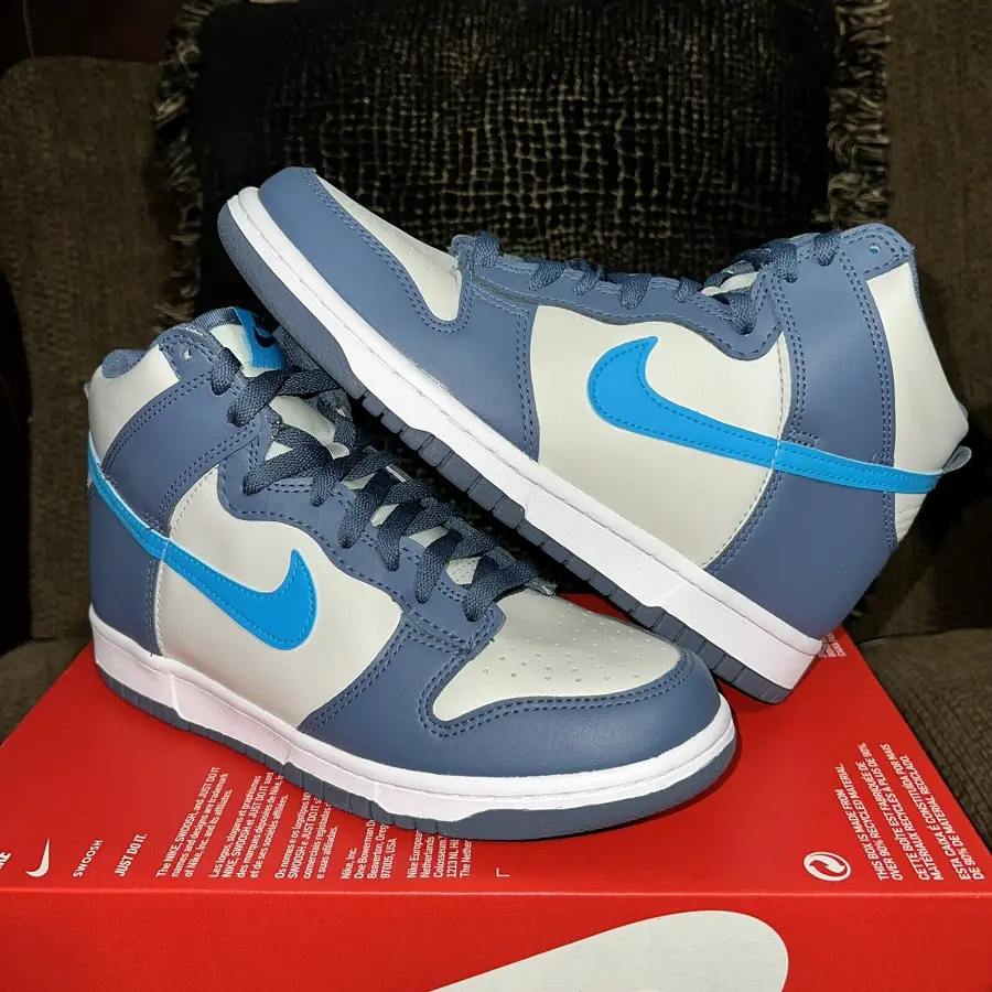 Giày Nike Dunk High Light Bone Diffused Blue (GS) DB2179-006 - Ảnh 3