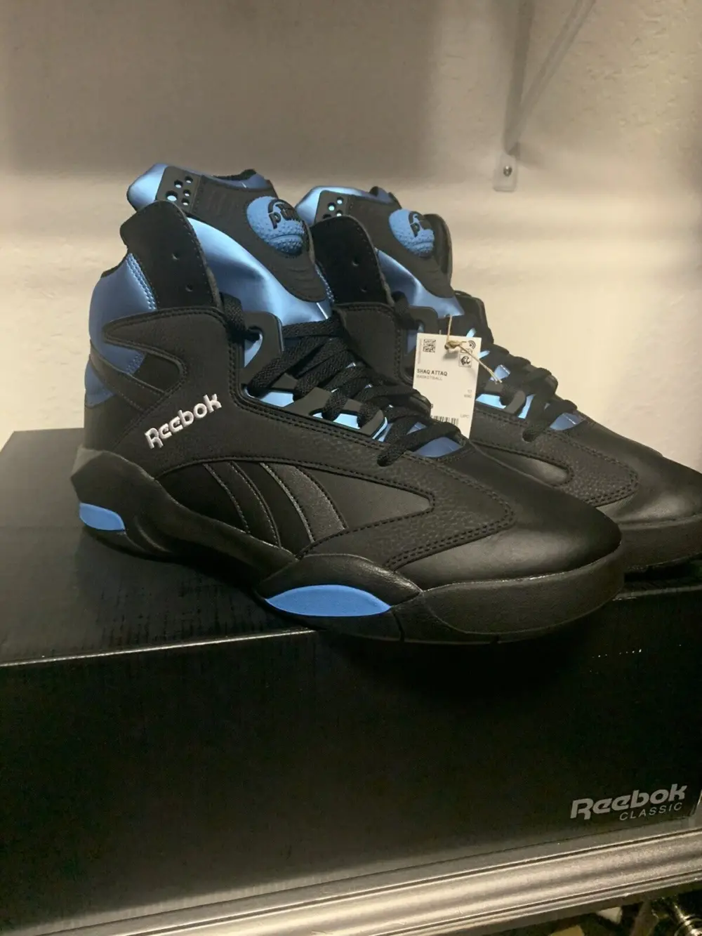 Giày Reebok Shaq Attaq 'Black Azure' HR0499 - Ảnh 8