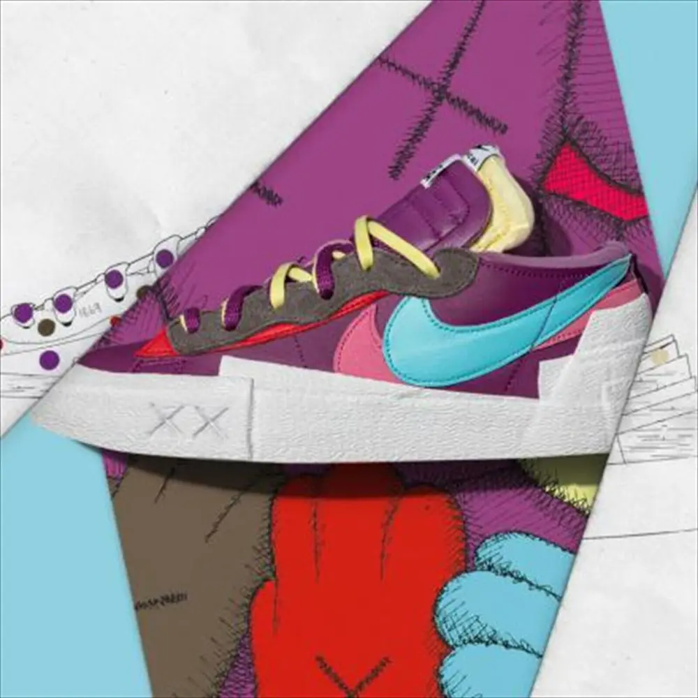 Giày Nike Blazer Low Sacai KAWS 'Purple Dusk' DM7901-500 - Ảnh 5