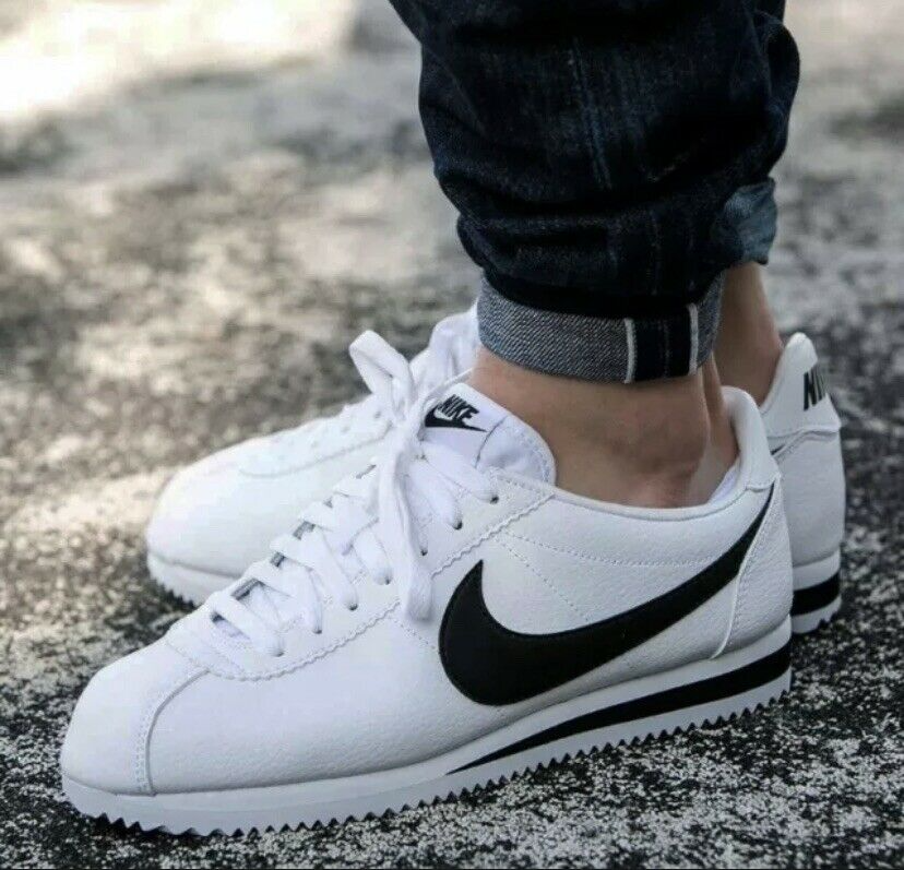 Giày Nike Cortez Basic Leather 'White Black' 819719-100 - Ảnh 3
